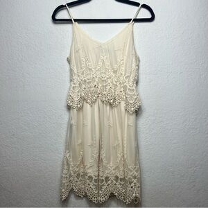 ASTR Overlay Lace Mini Tank Dress